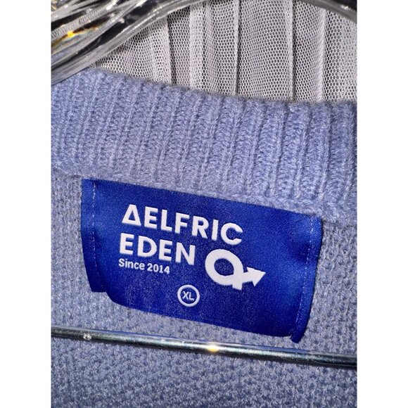 Elfric Eden "Wow" Goose Graphic Sweater XL Blue Knit Pullover Casual Unisex stre - Picture 5 of 9